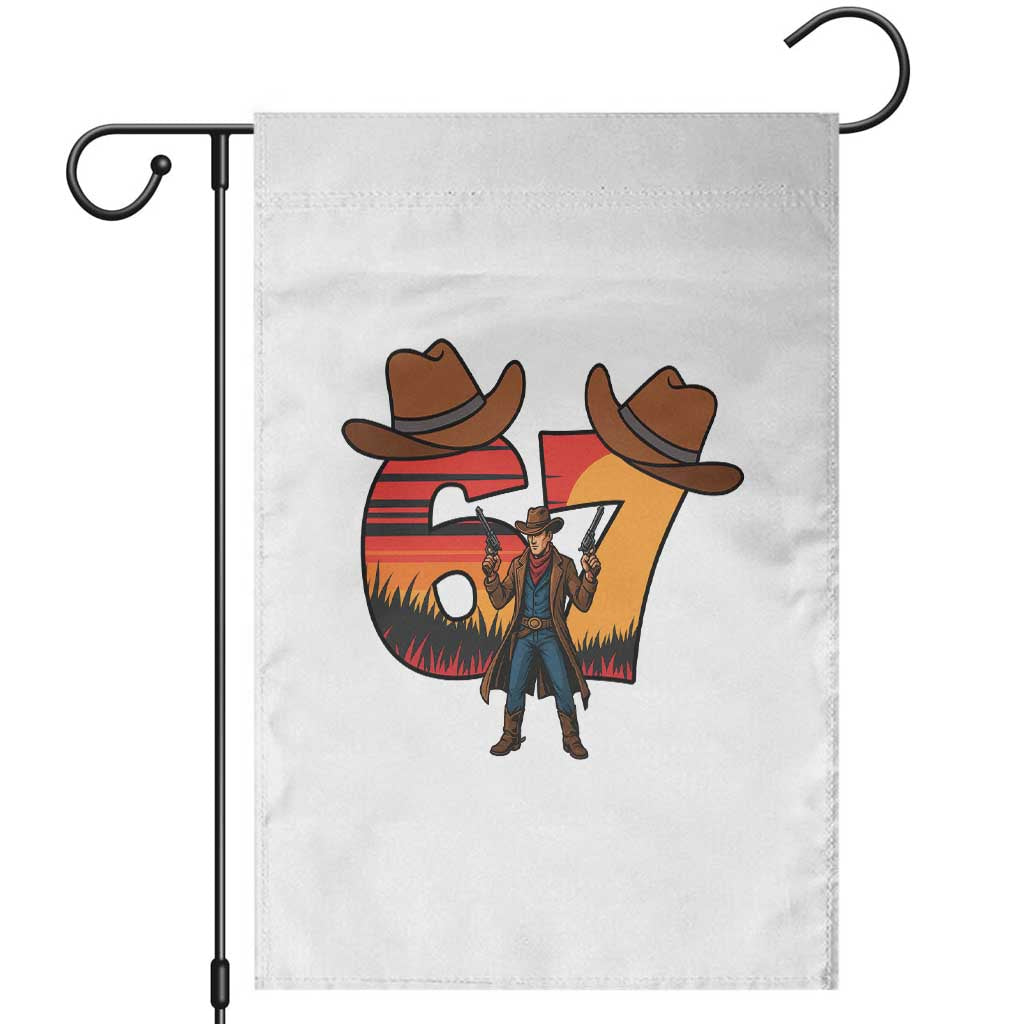 Six Seven Meme Cowboy Garden Flag Funny Western 67 Trend Gift - Wonder Print Shop