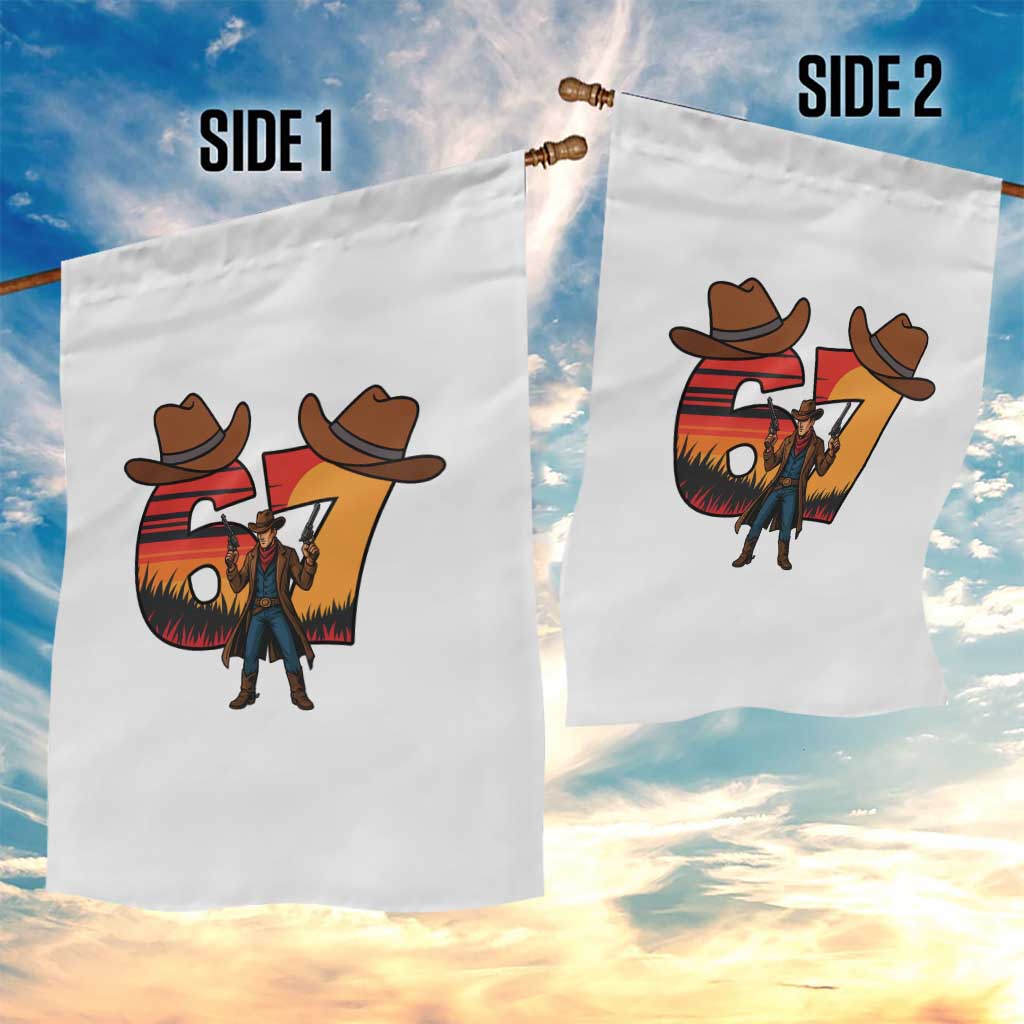 Six Seven Meme Cowboy Garden Flag Funny Western 67 Trend Gift - Wonder Print Shop
