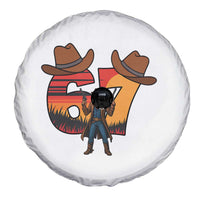 Six Seven Meme Cowboy Spare Tire Cover Funny Western 67 Trend Gift - Wonder Print Shop