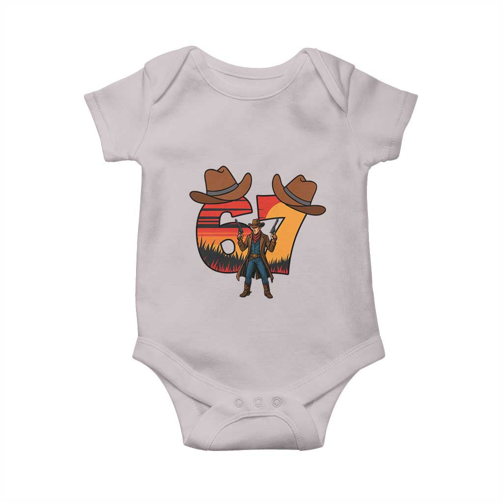 Six Seven Meme Cowboy Baby Onesie Funny Western 67 Trend Gift - Wonder Print Shop