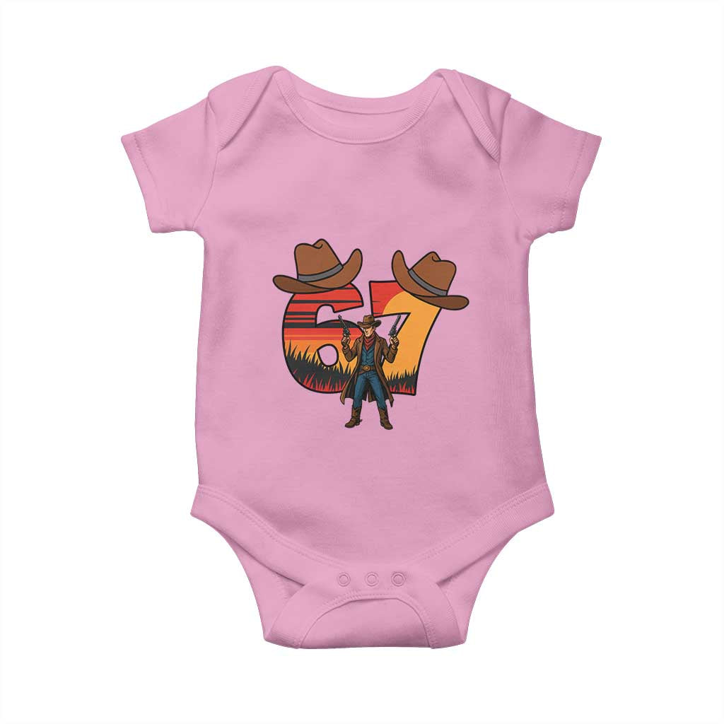Six Seven Meme Cowboy Baby Onesie Funny Western 67 Trend Gift - Wonder Print Shop