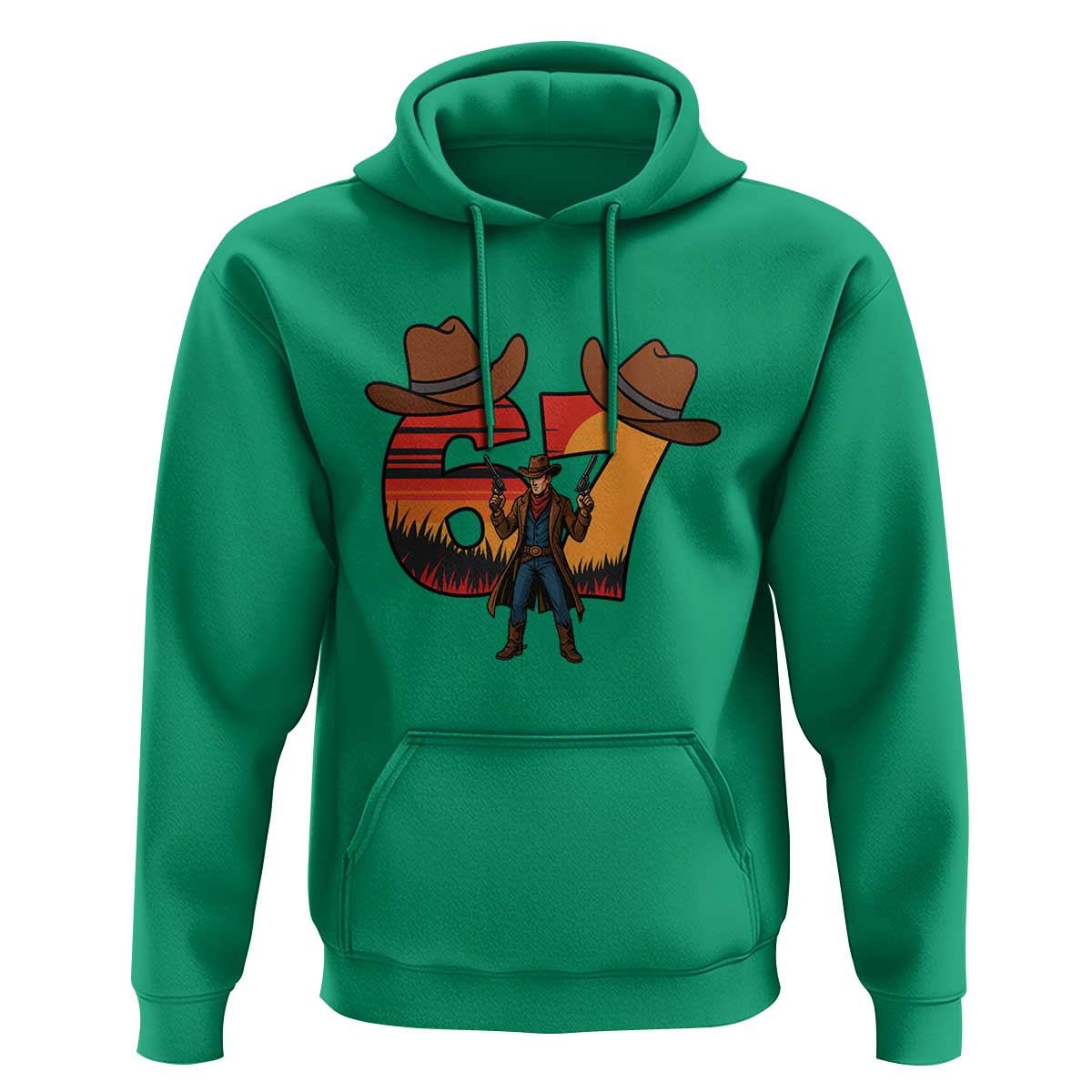 Six Seven Meme Cowboy Hoodie Funny Western 67 Trend Gift - Wonder Print Shop