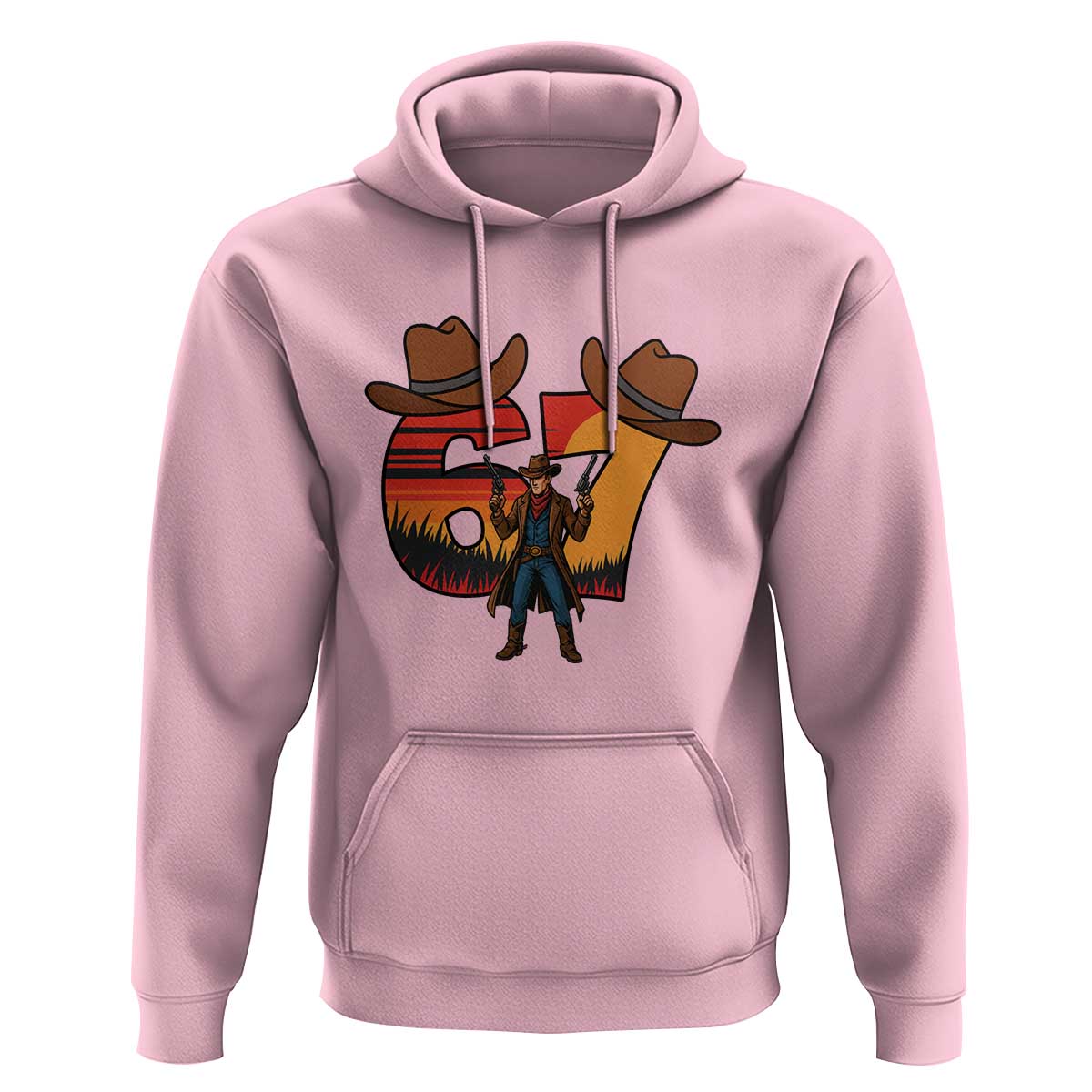 Six Seven Meme Cowboy Hoodie Funny Western 67 Trend Gift - Wonder Print Shop