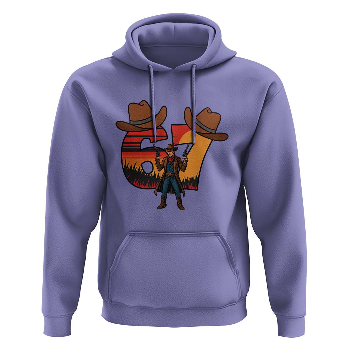 Six Seven Meme Cowboy Hoodie Funny Western 67 Trend Gift - Wonder Print Shop