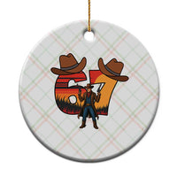 Six Seven Meme Cowboy Ceramic Ornament Funny Western 67 Trend Gift - Wonder Print Shop