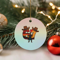 Six Seven Meme Cowboy Ceramic Ornament Funny Western 67 Trend Gift - Wonder Print Shop