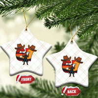 Six Seven Meme Cowboy Ceramic Ornament Funny Western 67 Trend Gift - Wonder Print Shop