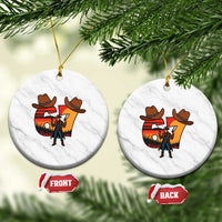 Six Seven Meme Cowboy Ceramic Ornament Funny Western 67 Trend Gift - Wonder Print Shop
