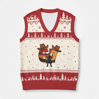 Six Seven Meme Cowboy V-Neck Knit Sweater Vest Funny Western 67 Trend Gift - Wonder Print Shop