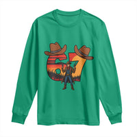 Six Seven Meme Cowboy Long Sleeve Shirt Funny Western 67 Trend Gift - Wonder Print Shop