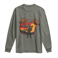 Six Seven Meme Cowboy Long Sleeve Shirt Funny Western 67 Trend Gift - Wonder Print Shop