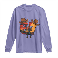 Six Seven Meme Cowboy Long Sleeve Shirt Funny Western 67 Trend Gift - Wonder Print Shop