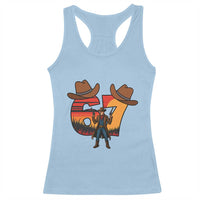 Six Seven Meme Cowboy Racerback Tank Top Funny Western 67 Trend Gift - Wonder Print Shop
