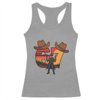 Six Seven Meme Cowboy Racerback Tank Top Funny Western 67 Trend Gift - Wonder Print Shop