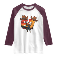 Six Seven Meme Cowboy Raglan Shirt Funny Western 67 Trend Gift - Wonder Print Shop