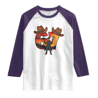 Six Seven Meme Cowboy Raglan Shirt Funny Western 67 Trend Gift - Wonder Print Shop