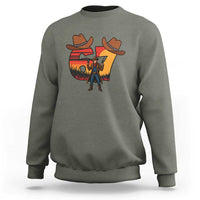 Six Seven Meme Cowboy Sweatshirt Funny Western 67 Trend Gift - Wonder Print Shop