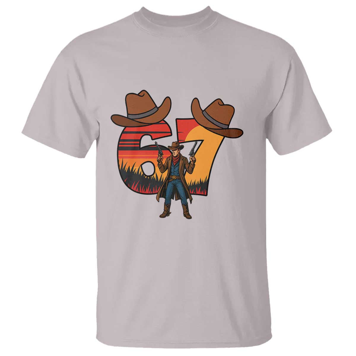 Six Seven Meme Cowboy T Shirt Funny Western 67 Trend Gift - Wonder Print Shop