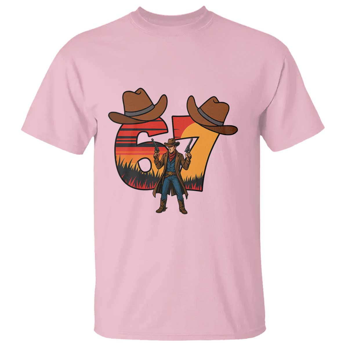 Six Seven Meme Cowboy T Shirt Funny Western 67 Trend Gift - Wonder Print Shop
