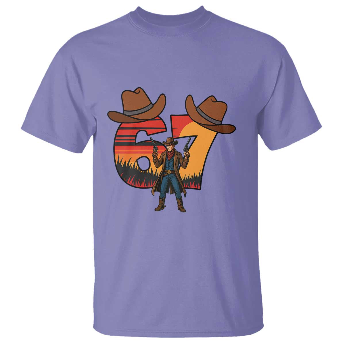 Six Seven Meme Cowboy T Shirt Funny Western 67 Trend Gift - Wonder Print Shop