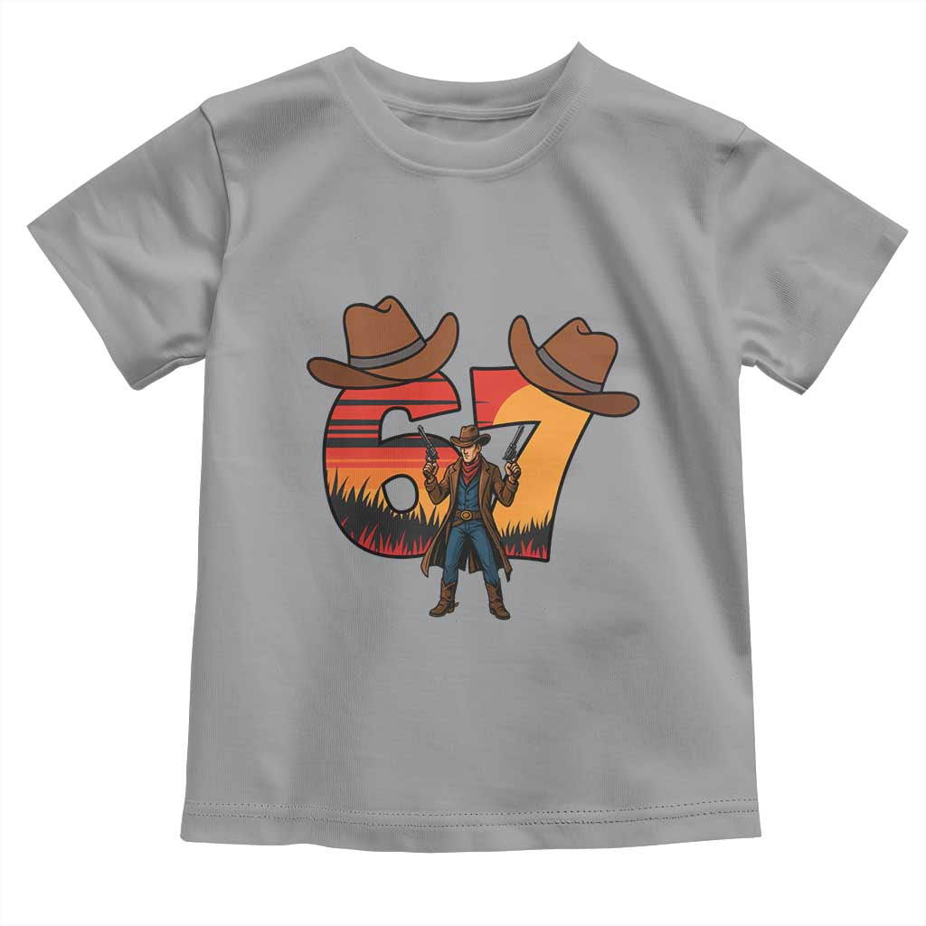 Six Seven Meme Cowboy Toddler T Shirt Funny Western 67 Trend Gift - Wonder Print Shop