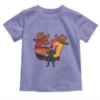 Six Seven Meme Cowboy Toddler T Shirt Funny Western 67 Trend Gift - Wonder Print Shop