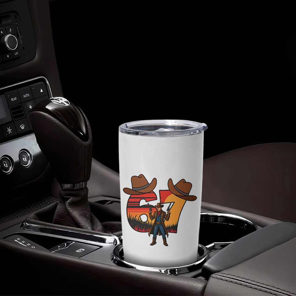 Six Seven Meme Cowboy Tumbler Cup Funny Western 67 Trend Gift - Wonder Print Shop