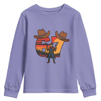 Six Seven Meme Cowboy Youth Sweatshirt Funny Western 67 Trend Gift - Wonder Print Shop