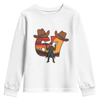 Six Seven Meme Cowboy Youth Sweatshirt Funny Western 67 Trend Gift - Wonder Print Shop