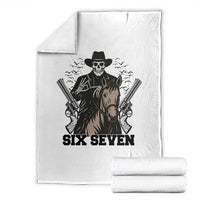 Six Seven Meme Skeleton Cowboy Throw Blanket Funny Western Gift - Wonder Print Shop
