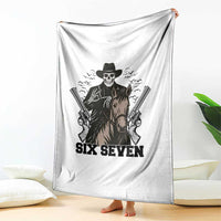 Six Seven Meme Skeleton Cowboy Throw Blanket Funny Western Gift - Wonder Print Shop