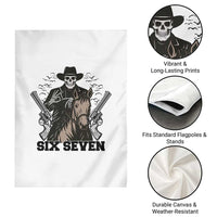 Six Seven Meme Skeleton Cowboy Garden Flag Funny Western Gift - Wonder Print Shop