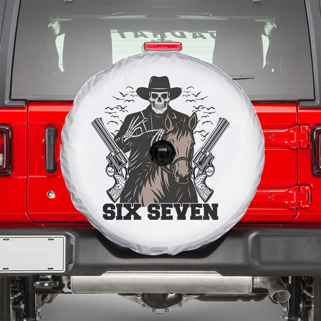 Six Seven Meme Skeleton Cowboy Spare Tire Cover Funny Western Gift - Wonder Print Shop