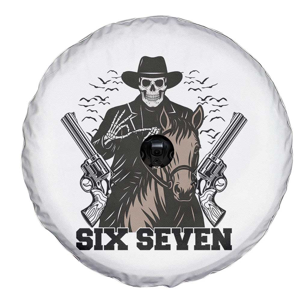 Six Seven Meme Skeleton Cowboy Spare Tire Cover Funny Western Gift - Wonder Print Shop