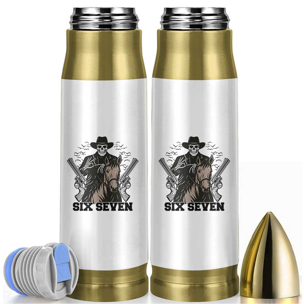 Six Seven Meme Skeleton Cowboy Bullet Tumbler Funny Western Gift - Wonder Print Shop