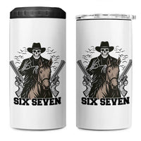 Six Seven Meme Skeleton Cowboy 4 in 1 Can Cooler Tumbler Funny Western Gift - Wonder Print Shop