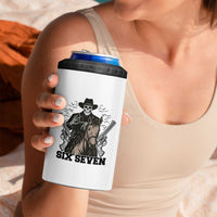 Six Seven Meme Skeleton Cowboy 4 in 1 Can Cooler Tumbler Funny Western Gift - Wonder Print Shop