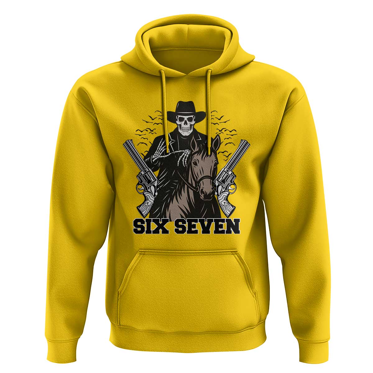 Six Seven Meme Skeleton Cowboy Hoodie Funny Western Gift - Wonder Print Shop