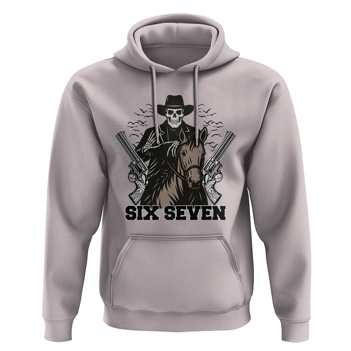 Six Seven Meme Skeleton Cowboy Hoodie Funny Western Gift - Wonder Print Shop