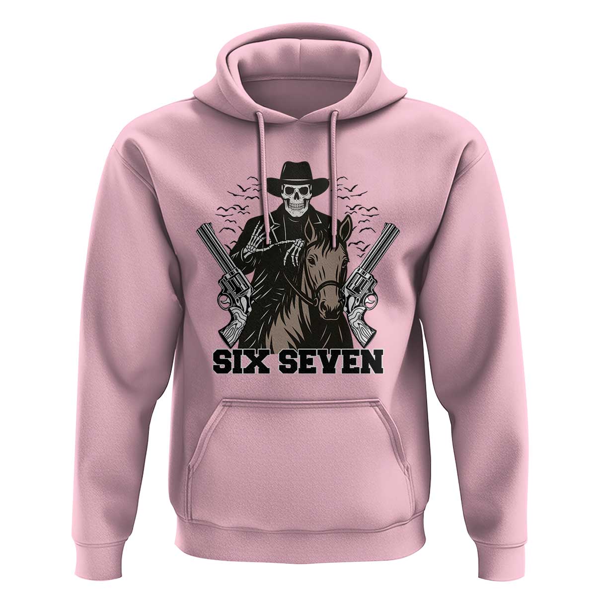 Six Seven Meme Skeleton Cowboy Hoodie Funny Western Gift - Wonder Print Shop