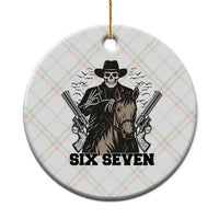 Six Seven Meme Skeleton Cowboy Ceramic Ornament Funny Western Gift - Wonder Print Shop