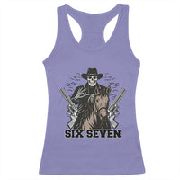 Six Seven Meme Skeleton Cowboy Racerback Tank Top Funny Western Gift - Wonder Print Shop