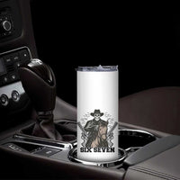 Six Seven Meme Skeleton Cowboy Skinny Tumbler Funny Western Gift - Wonder Print Shop