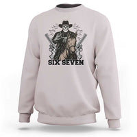 Six Seven Meme Skeleton Cowboy Sweatshirt Funny Western Gift - Wonder Print Shop