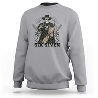 Six Seven Meme Skeleton Cowboy Sweatshirt Funny Western Gift - Wonder Print Shop