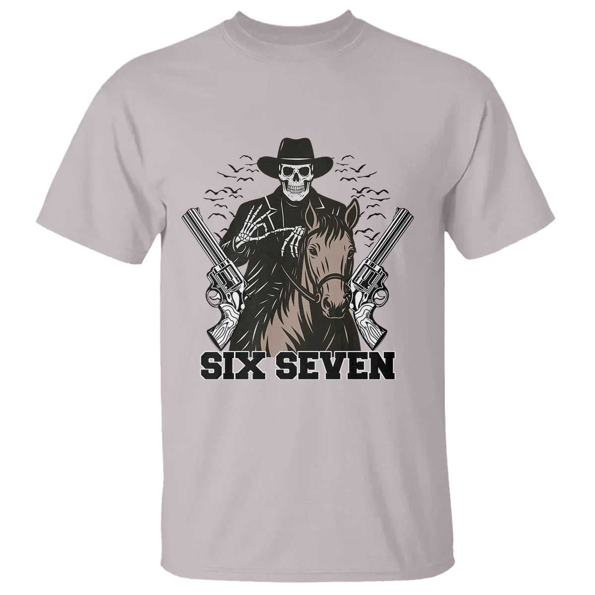 Six Seven Meme Skeleton Cowboy T Shirt Funny Western Gift - Wonder Print Shop