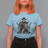 Six Seven Meme Skeleton Cowboy T Shirt For Women Funny Western Gift - Wonder Print Shop