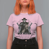 Six Seven Meme Skeleton Cowboy T Shirt For Women Funny Western Gift - Wonder Print Shop