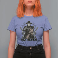 Six Seven Meme Skeleton Cowboy T Shirt For Women Funny Western Gift - Wonder Print Shop