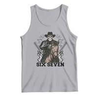Six Seven Meme Skeleton Cowboy Tank Top Funny Western Gift - Wonder Print Shop
